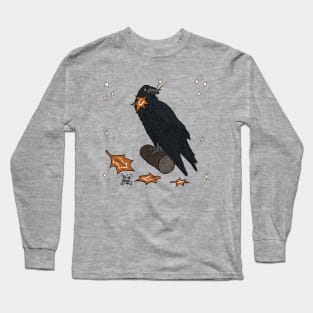 Crow and Starts and Autumn Leaves Long Sleeve T-Shirt